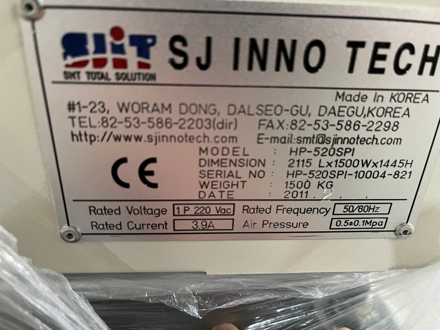 SJ INNOTECH HP-520 SPI, vintage 2011