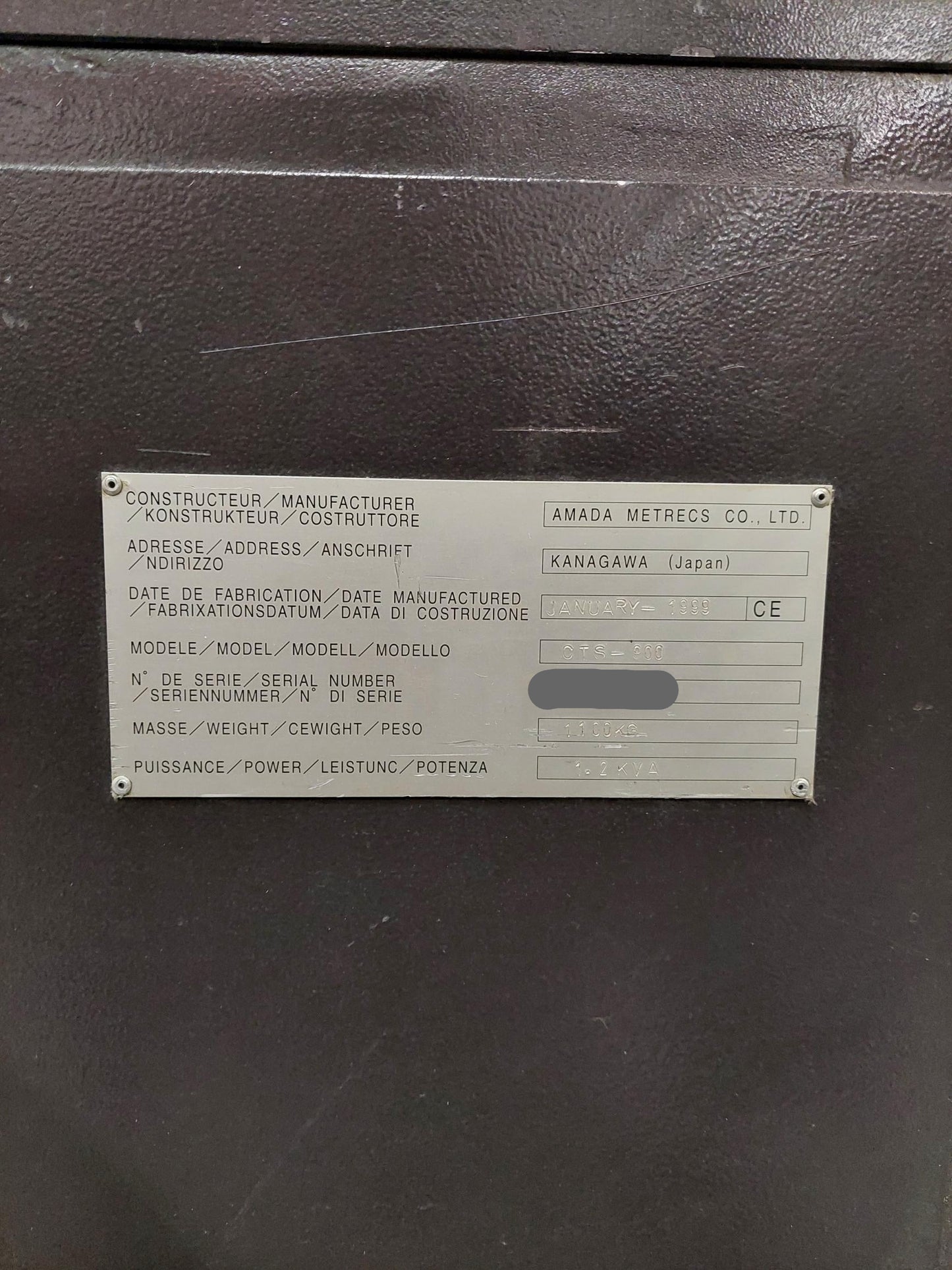 AMADA CTS-900, tapping machine, vintage 1997 (machine 1)