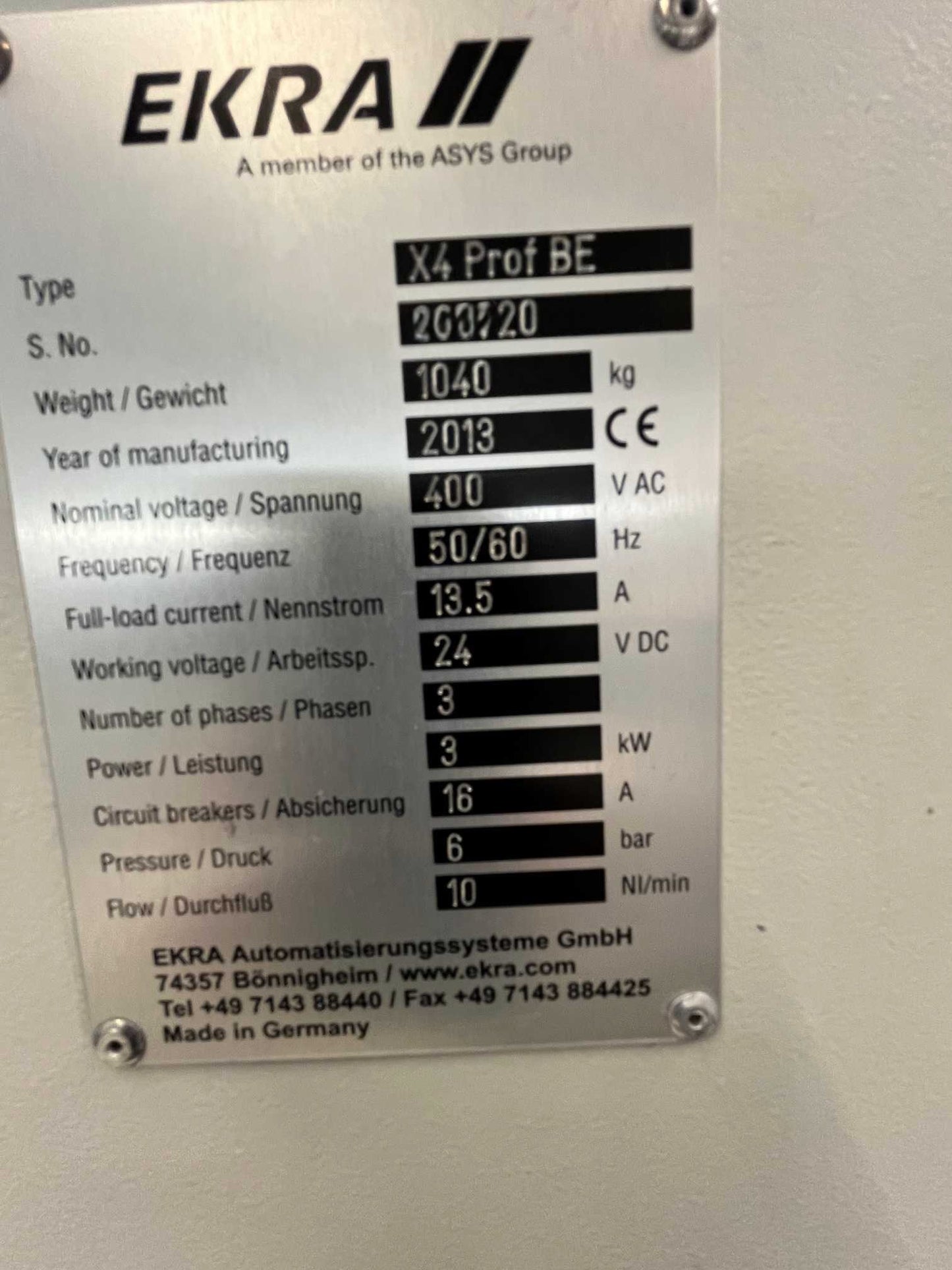 EKRA X4 Prof BE, screen printer, vintage 2013