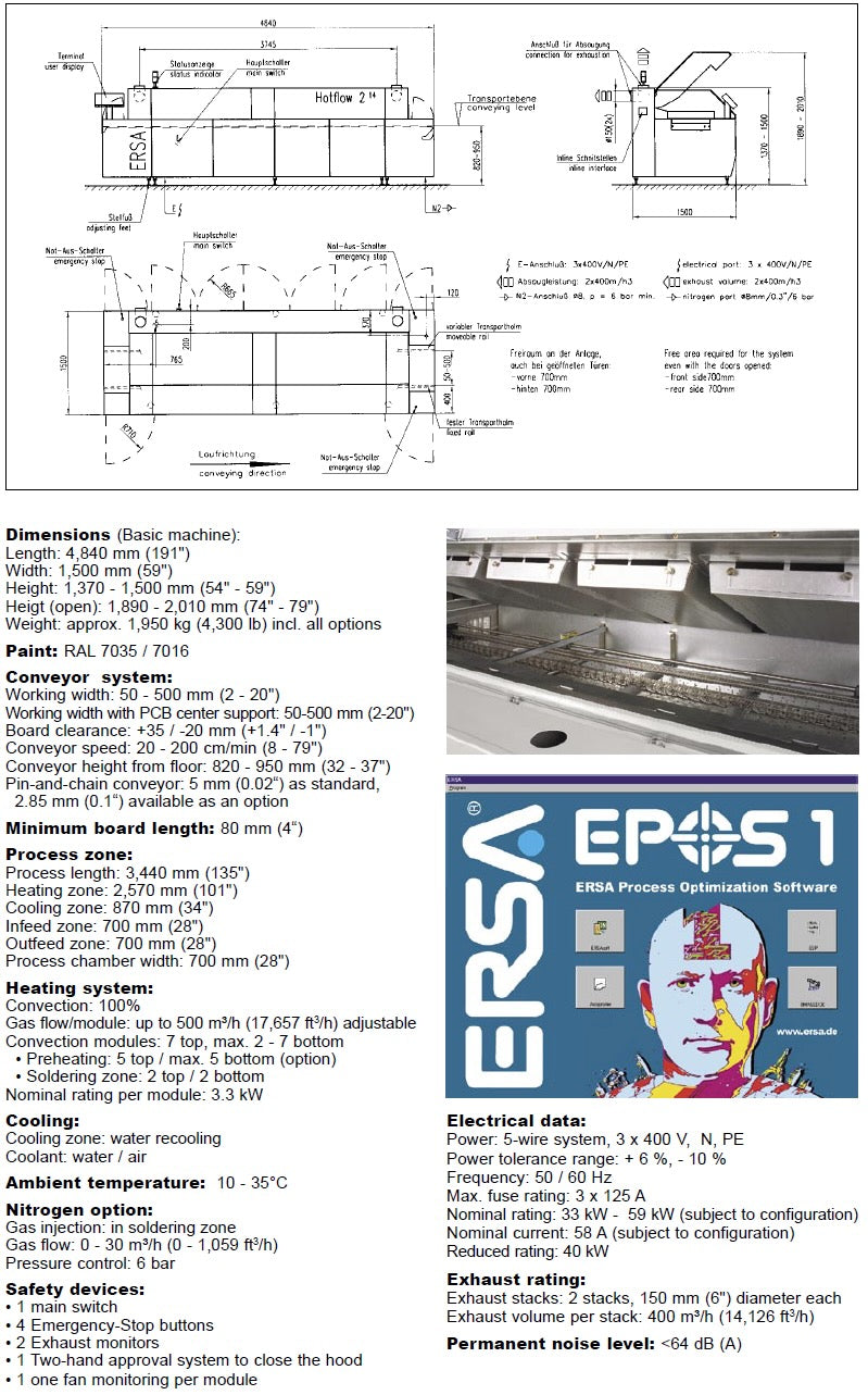 ERSA 2/14, reflow oven, working condition