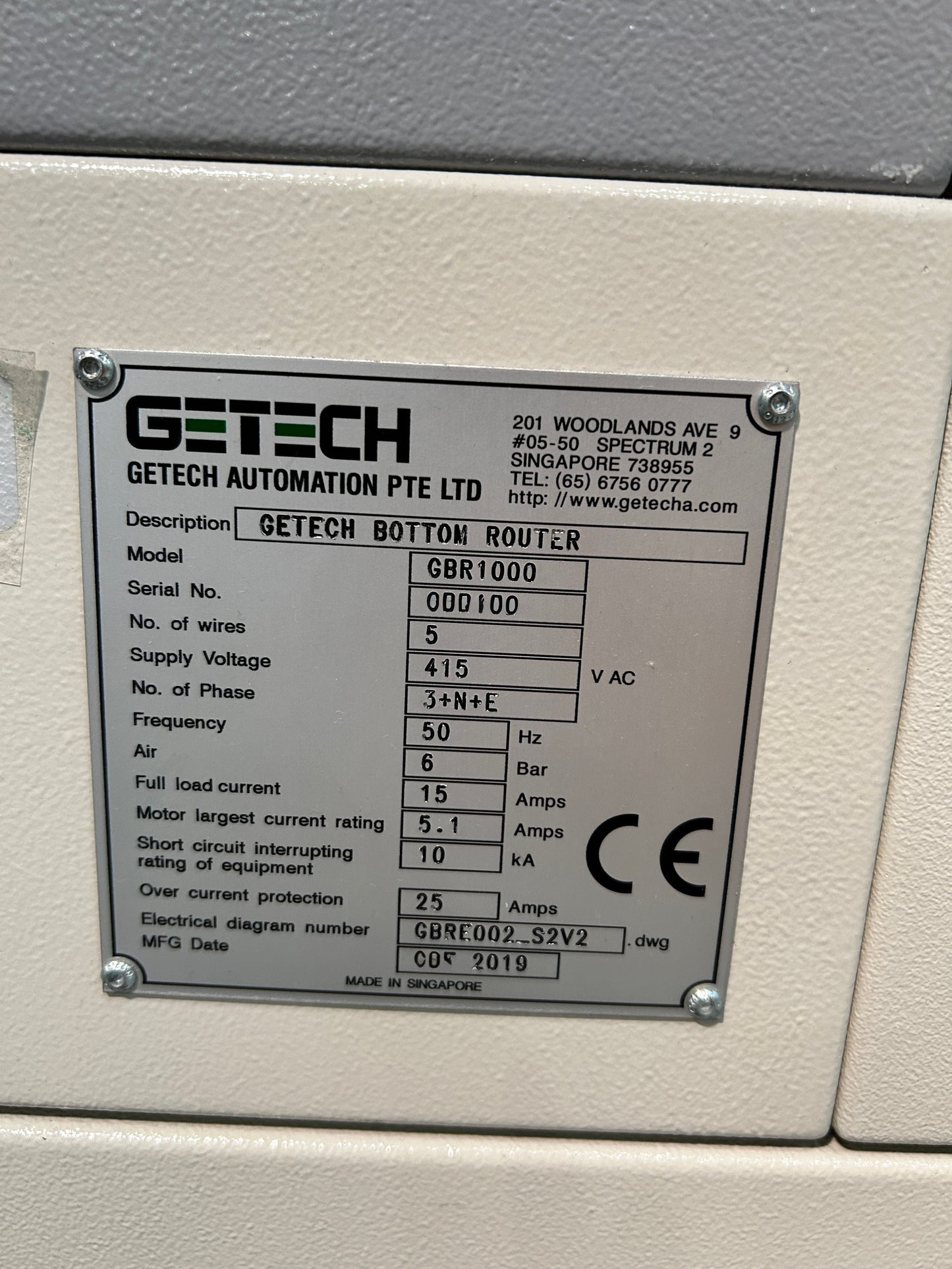 GETECH GBR1000 bottom router, vintage 2019