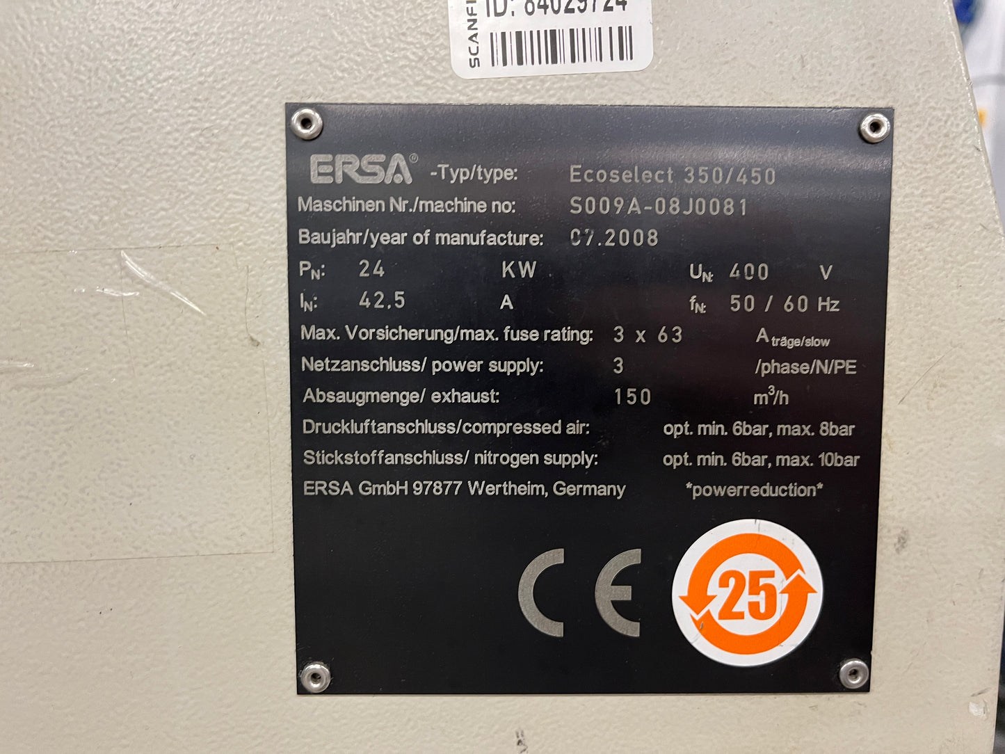 ERSA Ecoselect 350/450, annata 2008