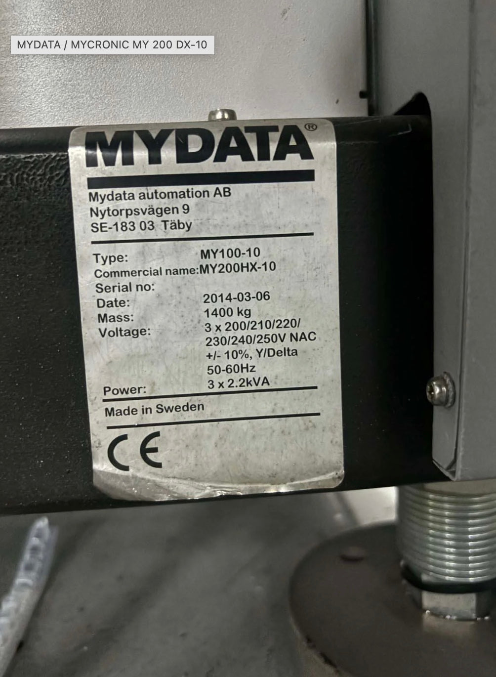 MYDATA / MYCRONIC MY 200 DX-10, vintage 2014