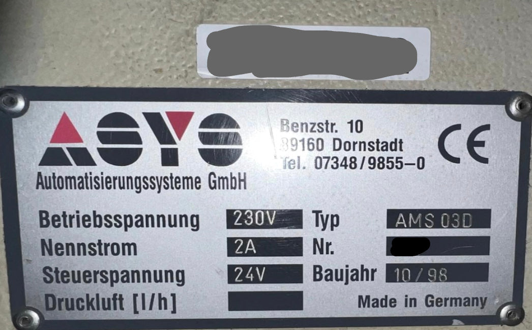 ASYS AMS03D unloader, vintage 1998