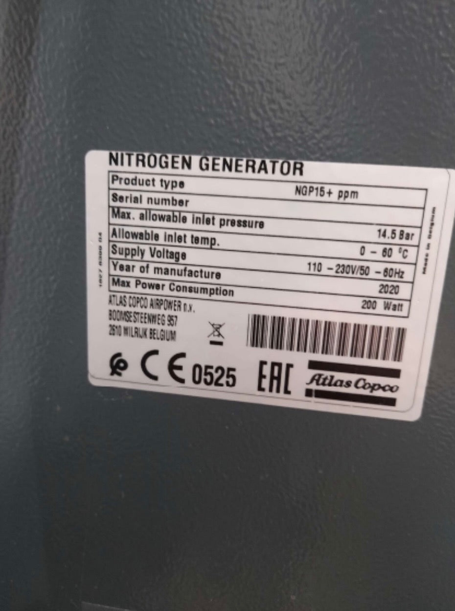 Atlas Copco NGP15+ Nitrogen Generator, vintage 2020